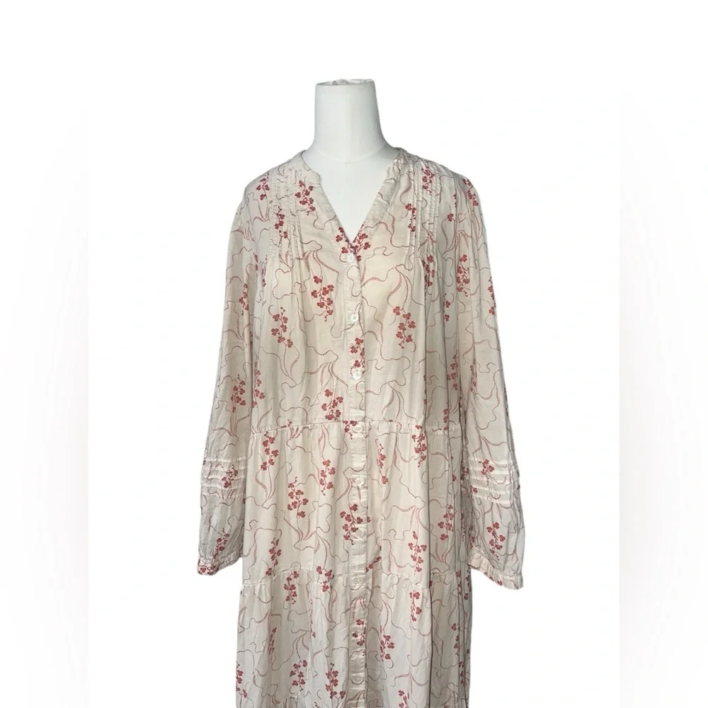 PER UNA - Pure Cotton Floral Midaxi Shirt Dress sz 16 R - Picture 6 of 7